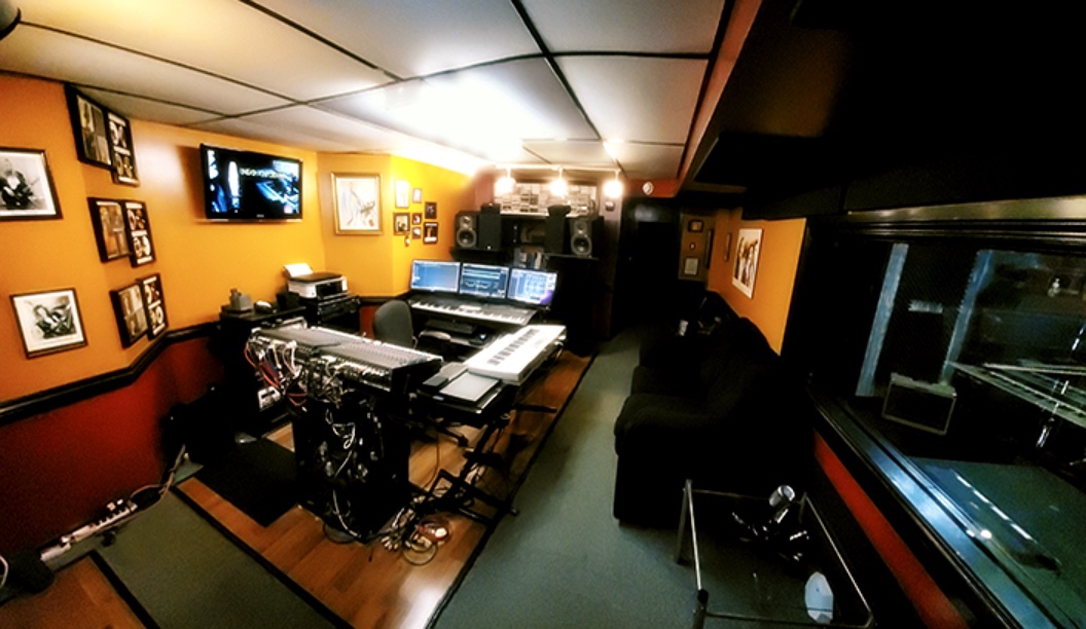 Control room looking toward the live room window